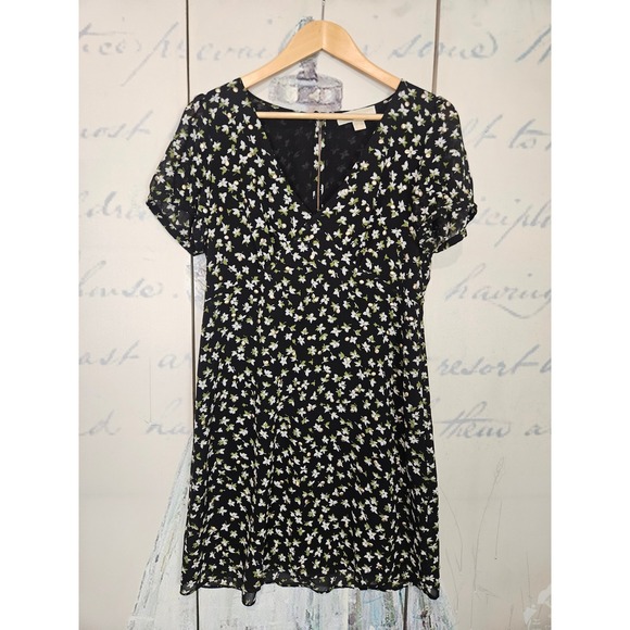 MICHAEL Michael Kors Dresses & Skirts - MICHAEL Michael Kors Dress Medium Black Ditsy Floral Studded Empire Mini Boho